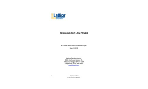 DESIGNING FOR LOW POWER