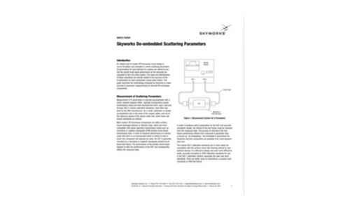 Skyworks De-embedded Scattering Parameters